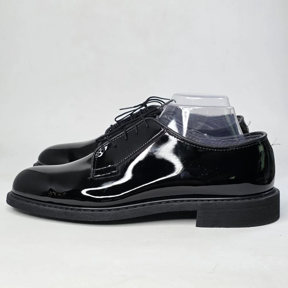 Capps Air Lite Military Shoes Men's 9.5 Black Patent Leather Police Uniform USA